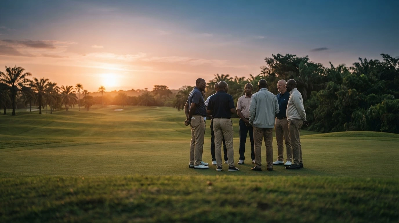Friends and family gather on a lush golf course in Lagos for the Bode Agusto Memorial Tournament to honor the late financial expert.