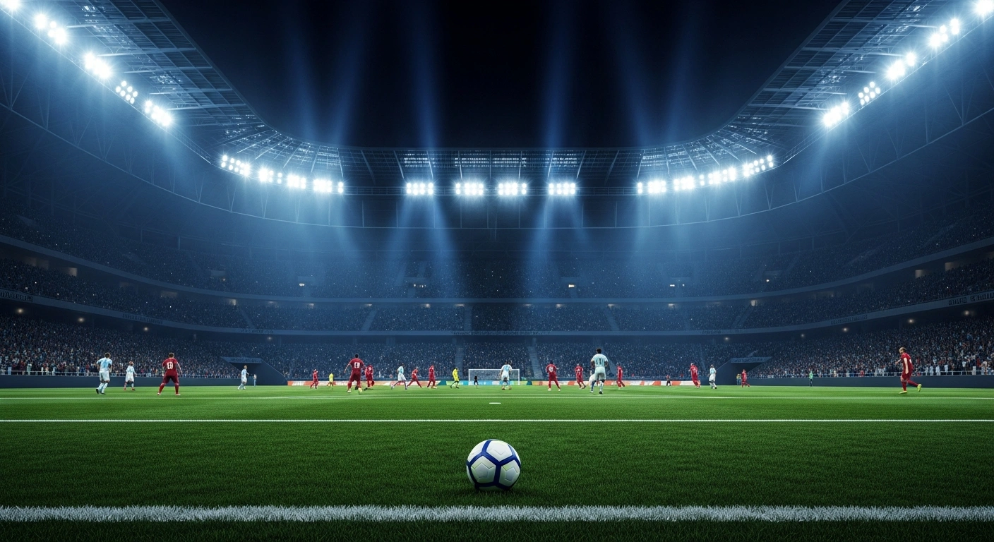 A wide-angle view of the Nilton Santos Stadium in Rio de Janeiro during a Copa Libertadores qualifying match between Botafogo and Barcelona SC.