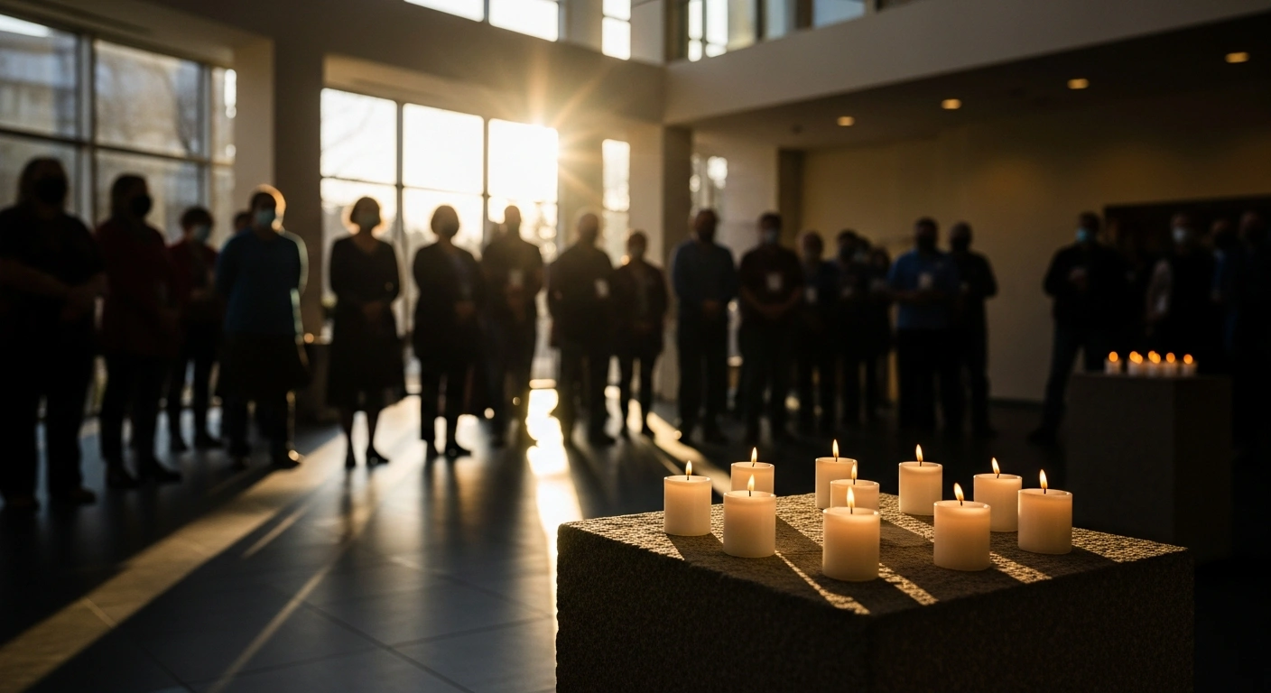 Community members and families gather at the Museum of Boulder to honor the victims of the 2021 King Soopers shooting during a memorial service.