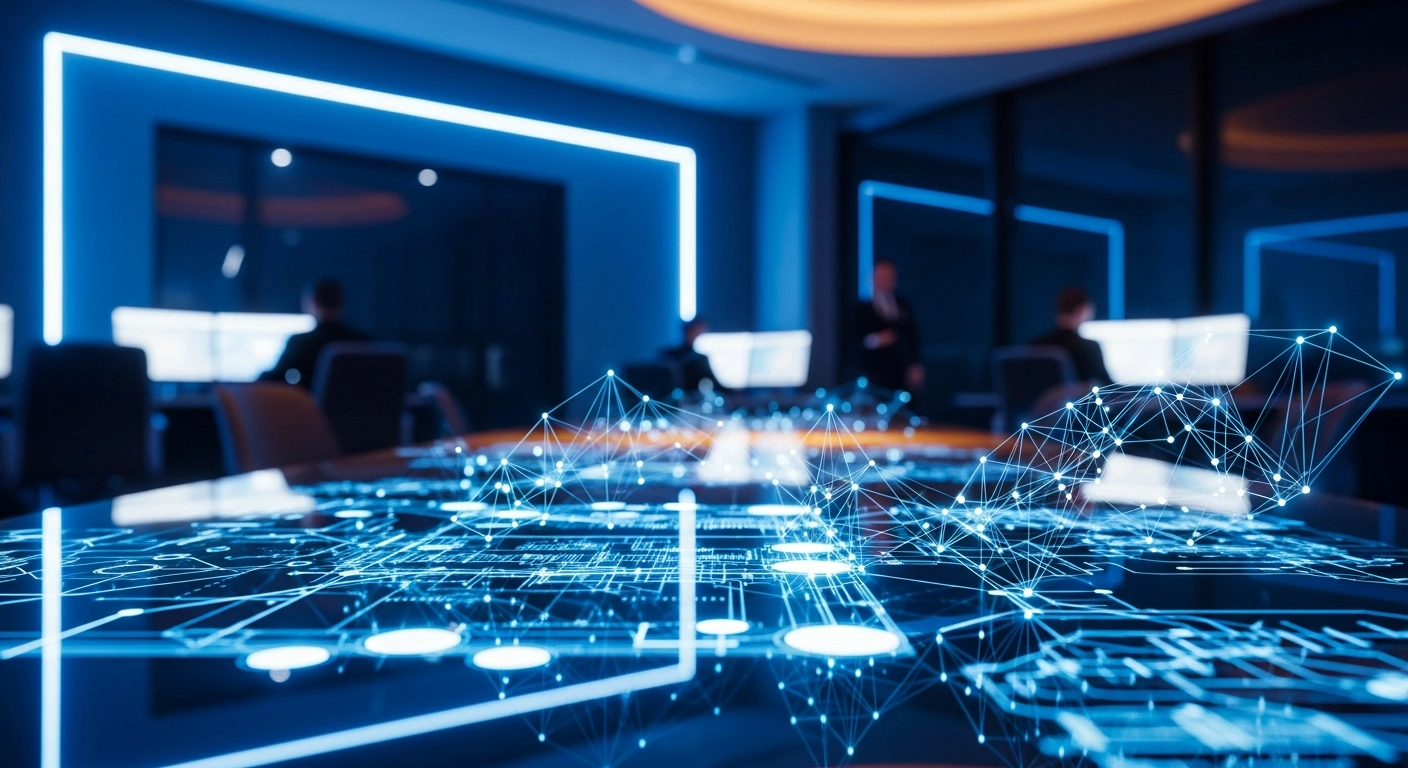 A high-tech command center represents the Brazilian Superior Electoral Court preparing for the 2026 general elections through cybersecurity and infrastructure upgrades.