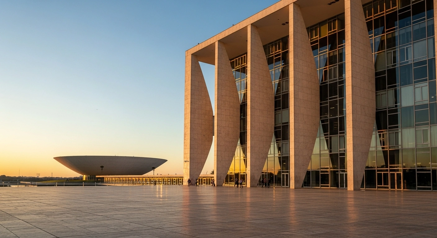 The Planalto Palace in Brasilia stands under a bright sky as the Brazilian government adjusts its federal budget spending freeze.