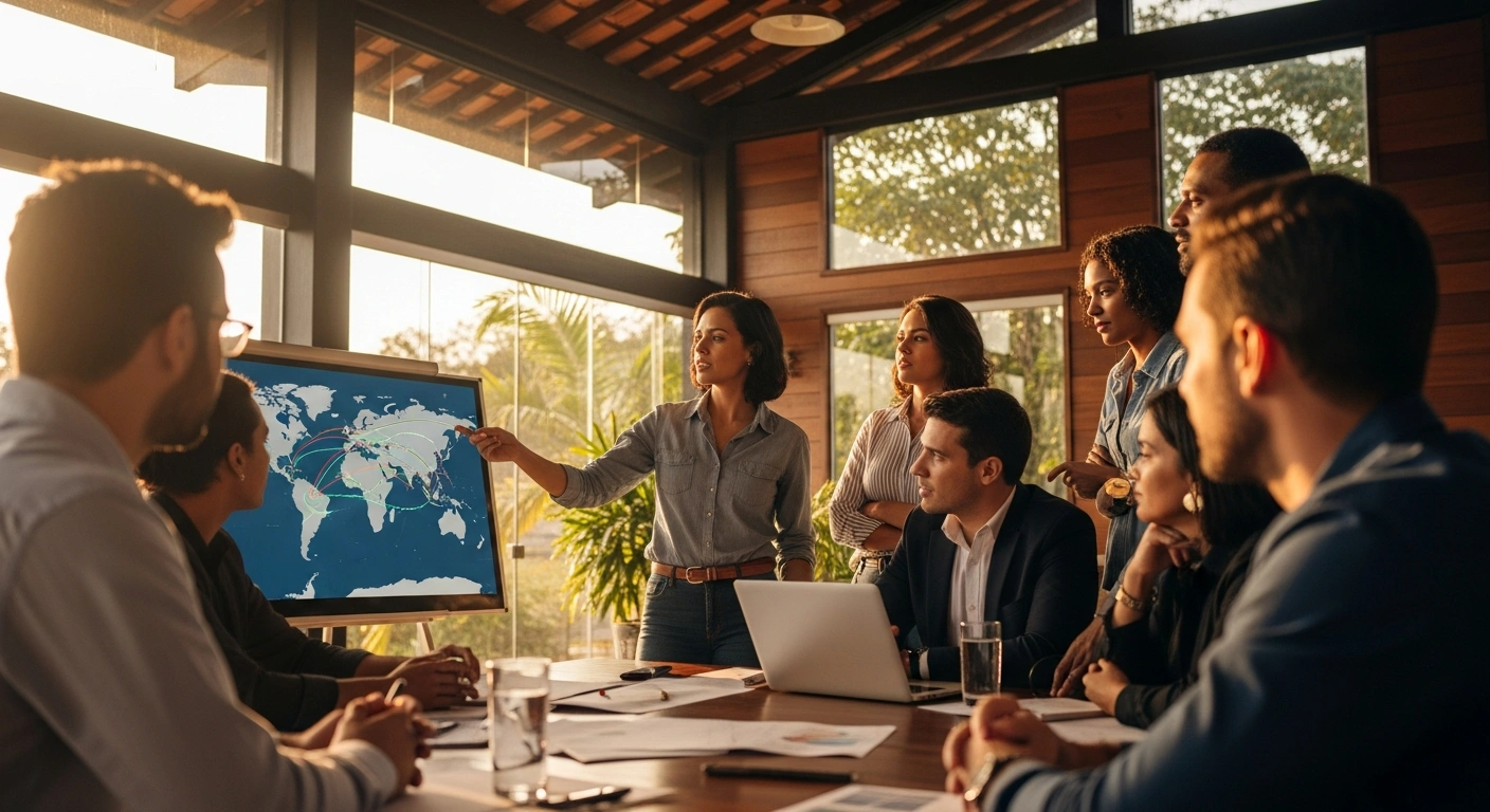 Brazilian entrepreneurs gather at the Conexões Produtivas event in Rio Branco to discuss the industrial opportunities of the Mercosur-European Union trade agreement.