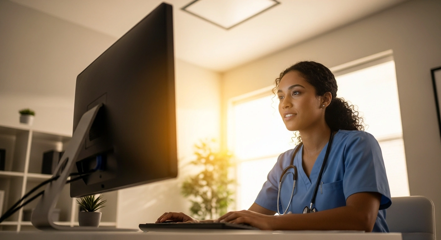 A healthcare professional provides tele-assistance to a patient as part of Brazil's expanded public health network for gambling addiction support.
