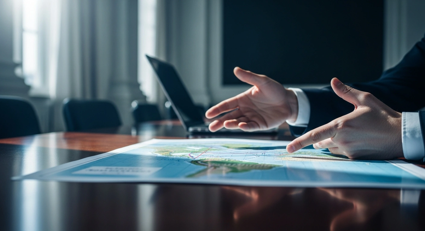 A Brazilian Finance Ministry official gestures during a discussion about the impact of recent U.S. tariffs on Brazilian trade exports.