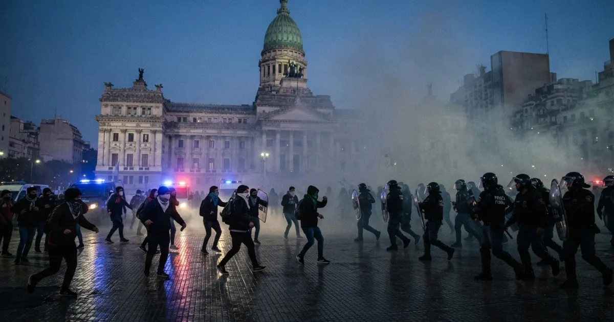 Clashes Erupt Near Argentine Congress During University Funding Protest