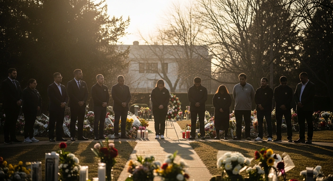 New York Governor Kathy Hochul stands with community members during a memorial ceremony in Buffalo to honor the victims of the 2022 mass shooting.