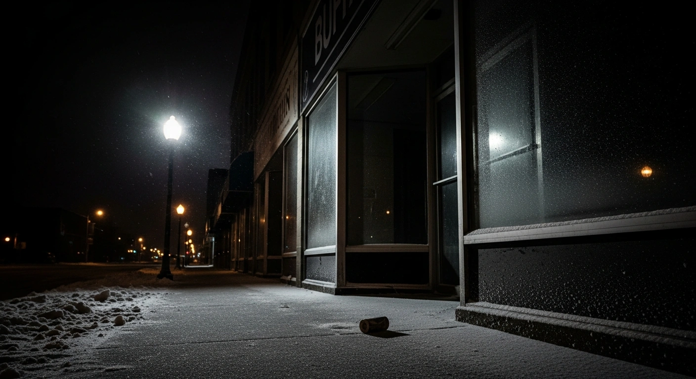 A desolate, snow-covered storefront in Buffalo serves as the site where a refugee was left by U.S. Border Patrol agents before their death was ruled a homicide.
