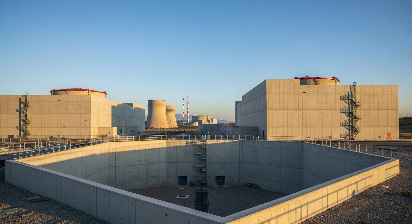 The newly commissioned national radioactive waste repository stands near the Kozloduy Nuclear Power Plant in Bulgaria.