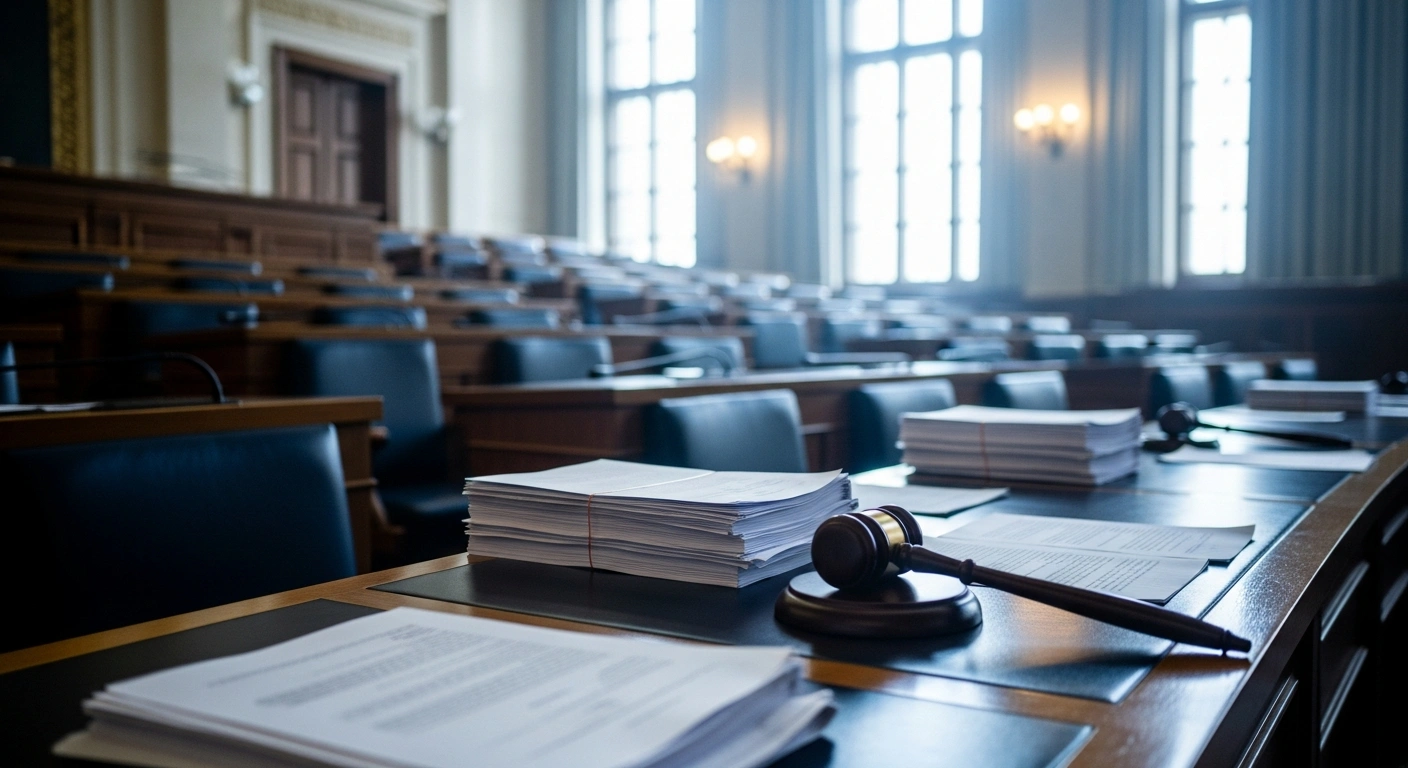 The Bulgarian National Assembly chamber is prepared for an extraordinary meeting of the Budget and Finance Committee to discuss the state budget extension bill.