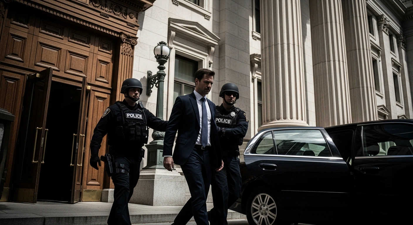 A North West businessman is being arrested by South African authorities outside a government building following his testimony at the Commission of Inquiry into Allegations of State Capture.