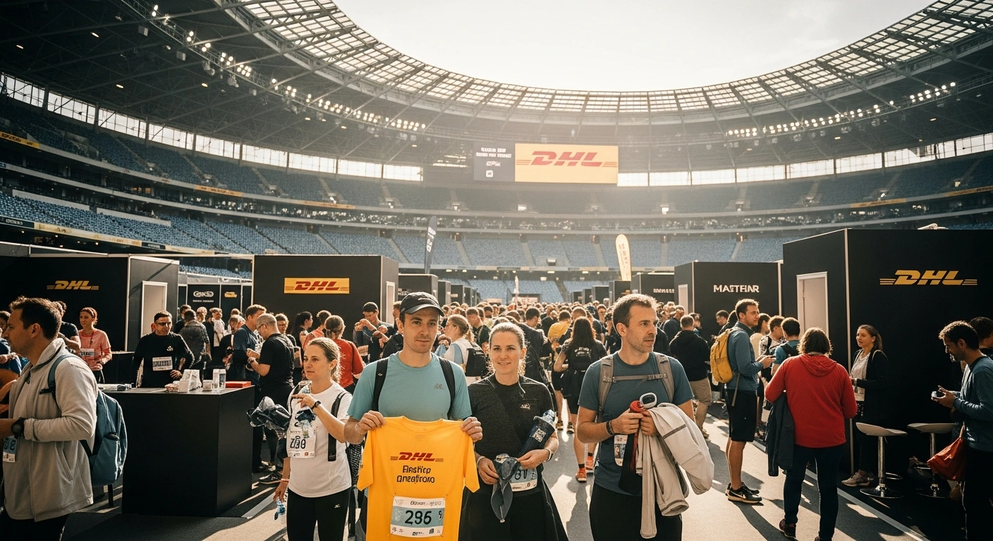 Runners and enthusiasts gather at the DHL Stadium in South Africa for the 2026 Sanlam Cape Town Marathon expo.