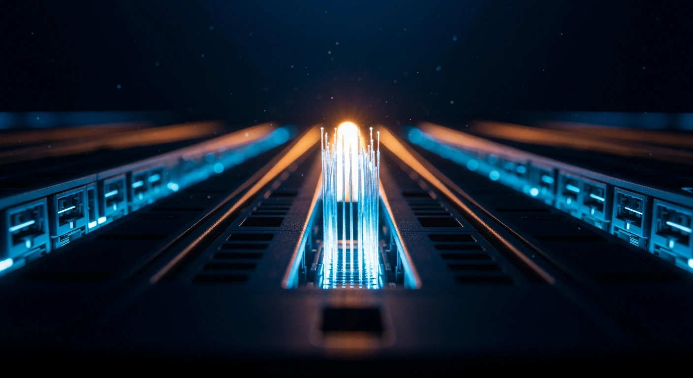 A glowing server room represents the cybersecurity infrastructure protected by CERT-FR against critical vulnerabilities.