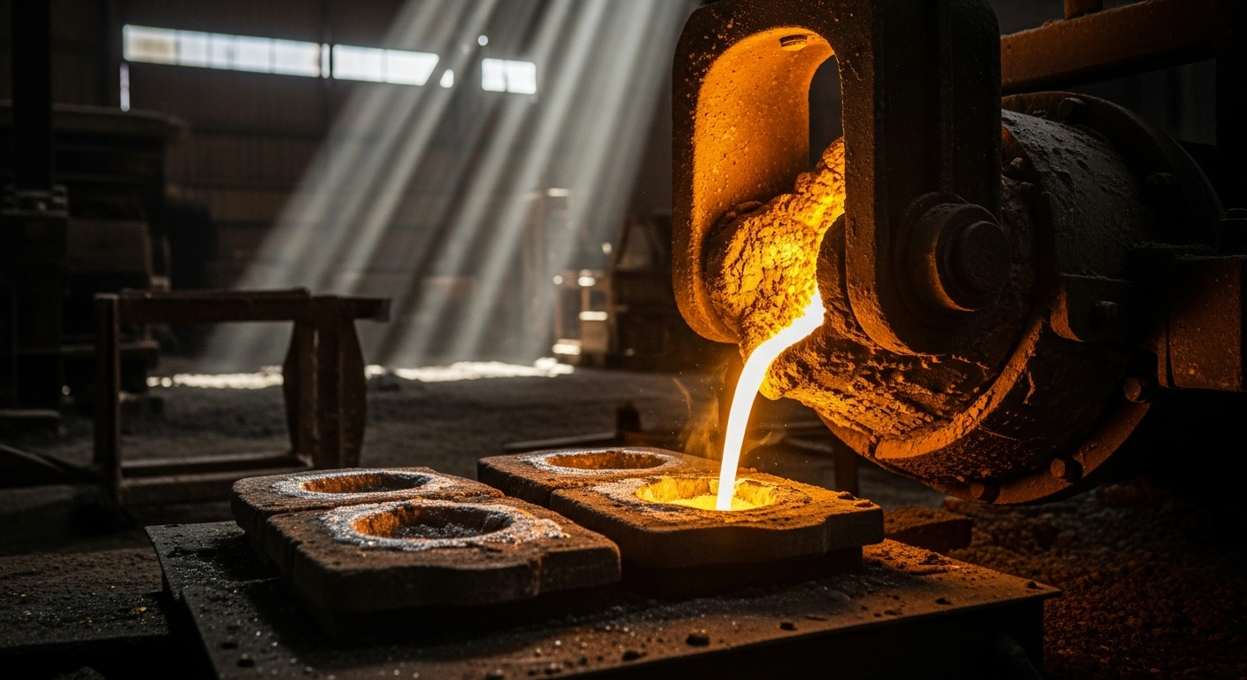 Molten gold is poured from a furnace at the Hualilán Gold Project in San Juan, Argentina, marking Challenger Gold Limited's first successful gold production.