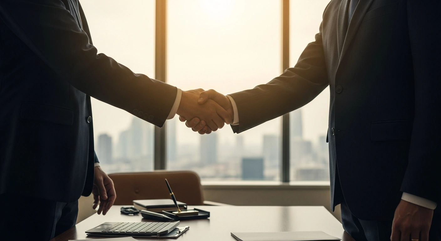 Chilean President Jose Antonio Kast shakes hands with an Israeli diplomat to symbolize the restoration of full diplomatic relations between the two countries.