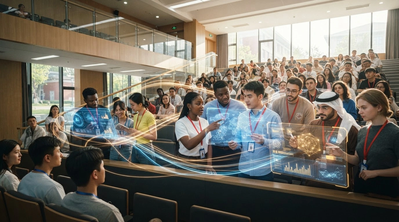 International students participate in an AI capacity-building workshop at Peking University to foster global technological cooperation.