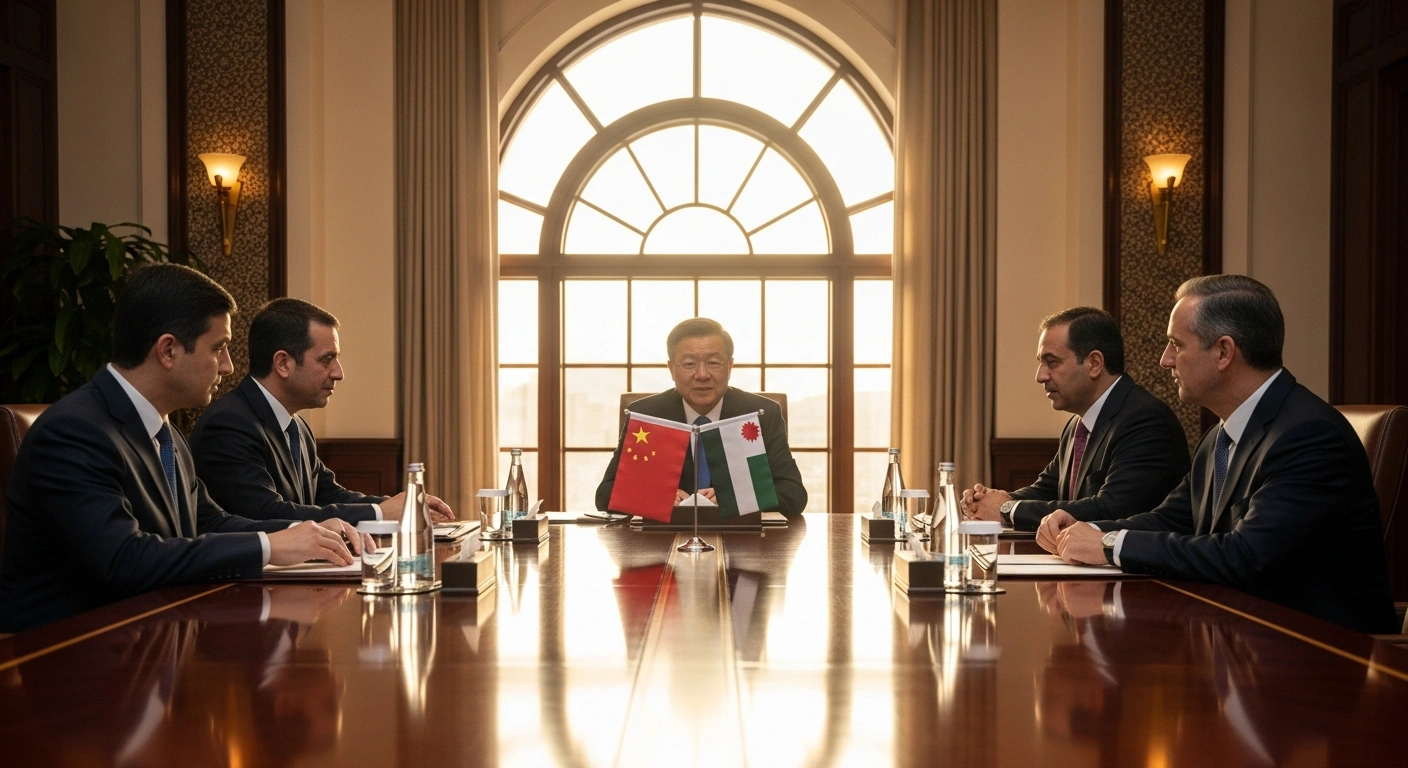 Chinese Foreign Minister Wang Yi is shown in a formal diplomatic meeting with representatives from Middle Eastern nations, symbolizing strengthened political trust and cooperation as he prepares for a China-Arab states summit.
