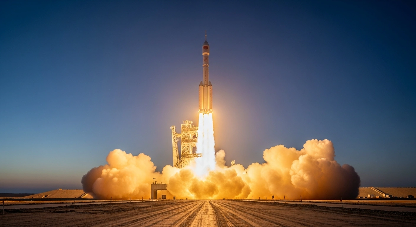 A Long March-4B rocket launches the Haiyang-2E marine satellite into orbit from the Jiuquan Satellite Launch Center.