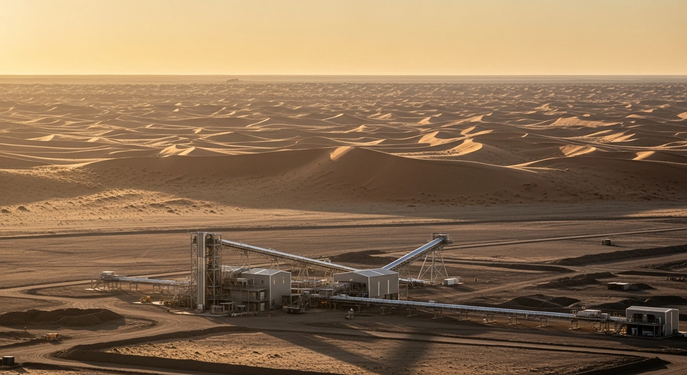 The China National Nuclear Corporation invests in the Etango Uranium Project located in the Namibian desert to secure nuclear fuel supplies.