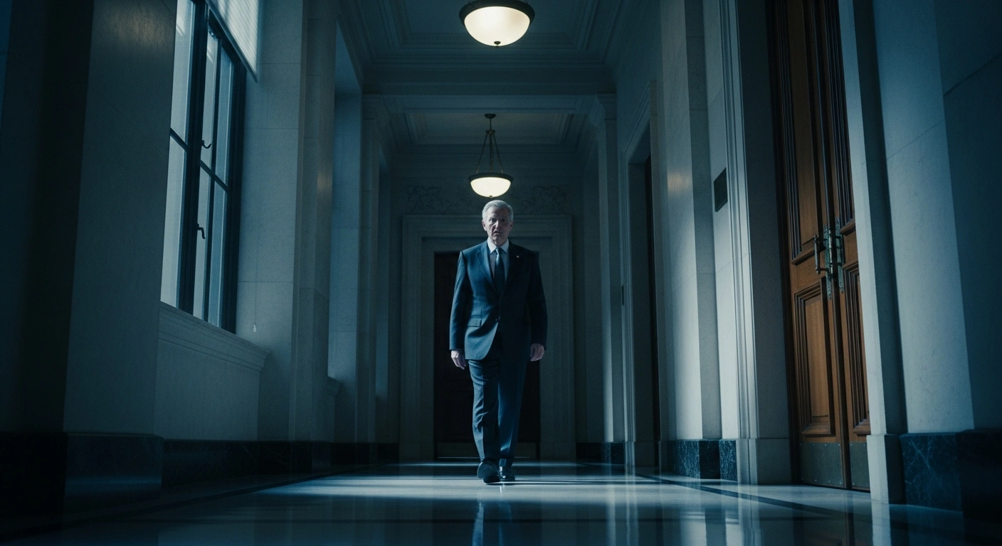 A high-ranking diplomat walks through a dark, formal government hallway in Beijing after China summoned the Philippine ambassador to protest a message sent to Taiwan.