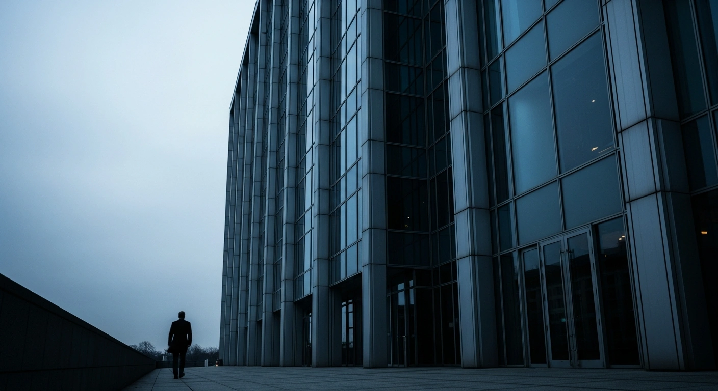 A modern government building exterior represents the Chinese Foreign Ministry as they formally reject claims of election interference made by Donald Trump.