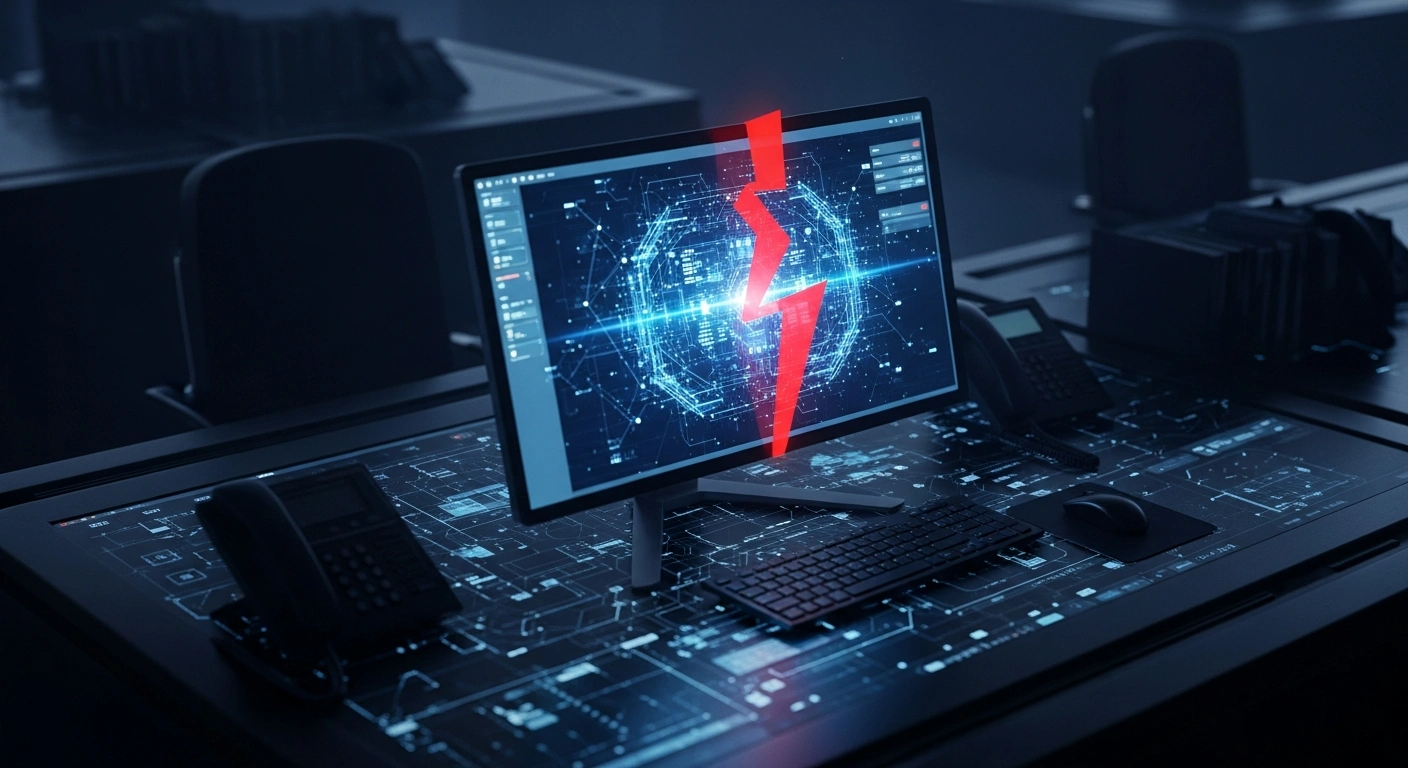 A digital representation of a government computer screen showing restricted access to an AI software platform due to data security concerns.