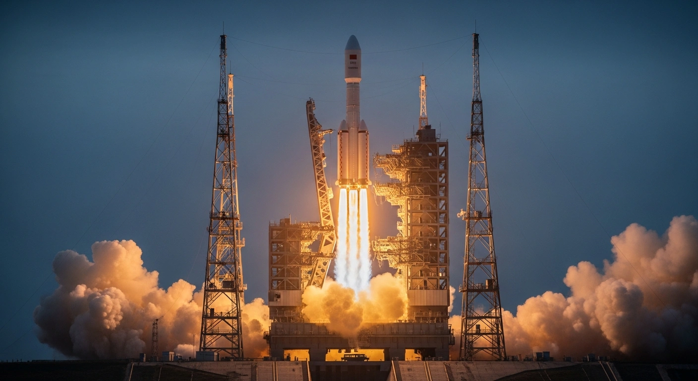 A Long March carrier rocket launches into the night sky from the Xichang Satellite Launch Center to deploy new satellite internet technology.