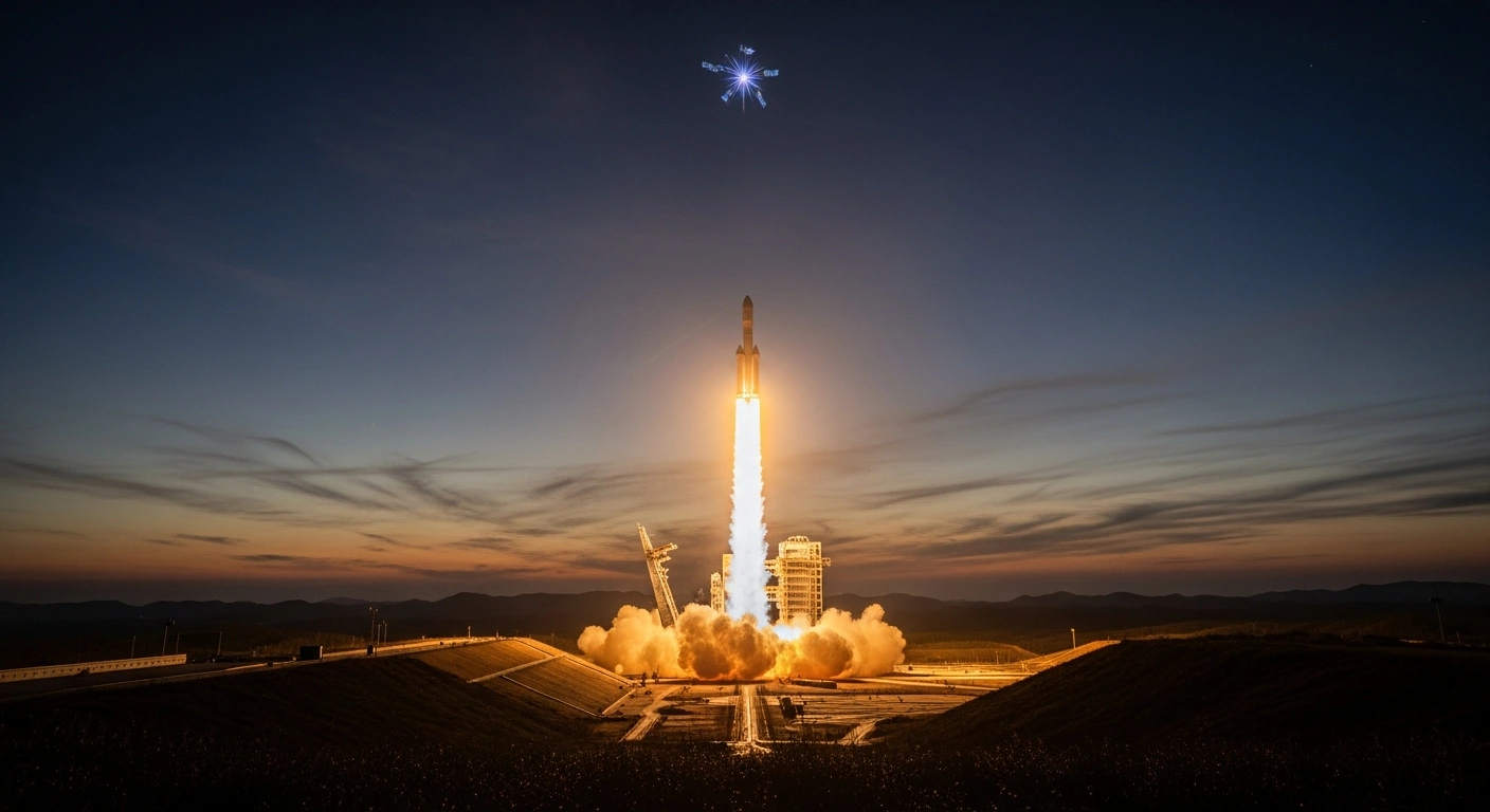 A Chinese rocket launches from the Taiyuan Satellite Launch Center to deploy internet satellites for the Spacesail Constellation.