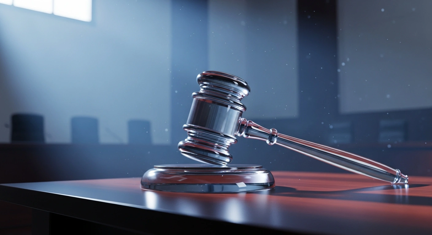 A symbolic gavel rests on a desk representing China's withdrawal of its anti-suit injunction policy following a WTO ruling on standard-essential patents.