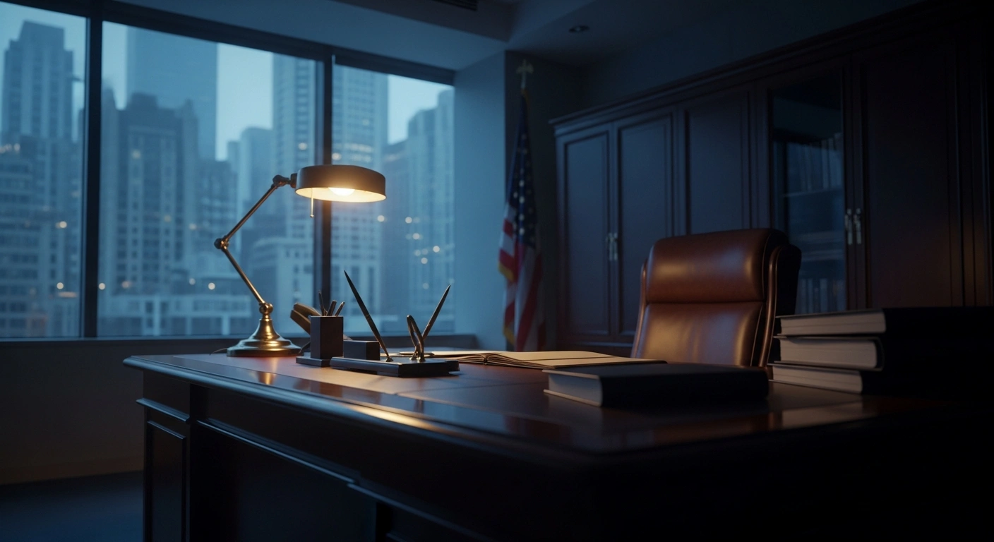 A professional, empty office setting representing the official roles of British and American government leadership.