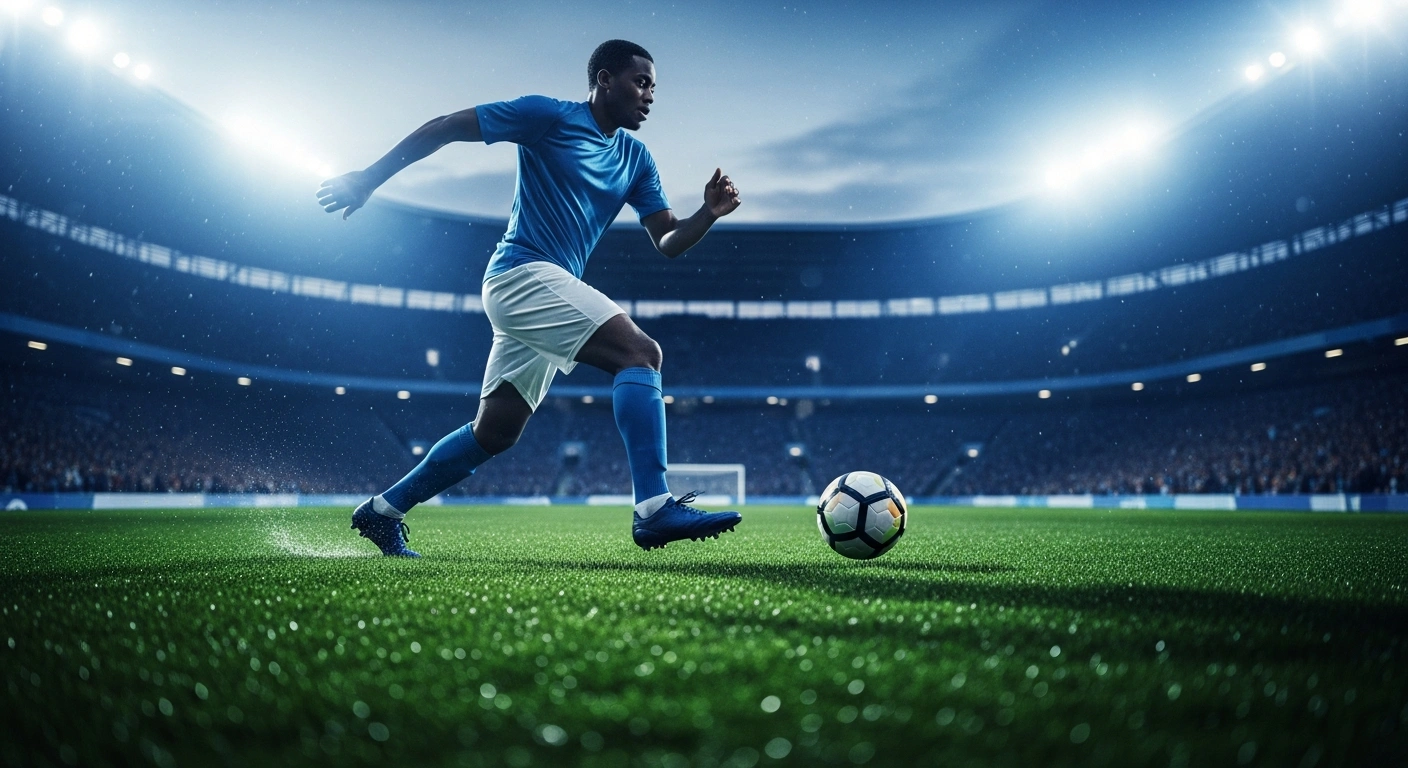 A professional football player competes in a high-stakes Copa do Brasil match under stadium floodlights during the tournament's third phase.