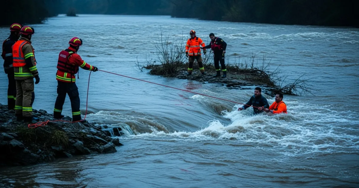 Emergency Services Rescue Two Men Trapped by Rising Suquía River Waters in Córdoba