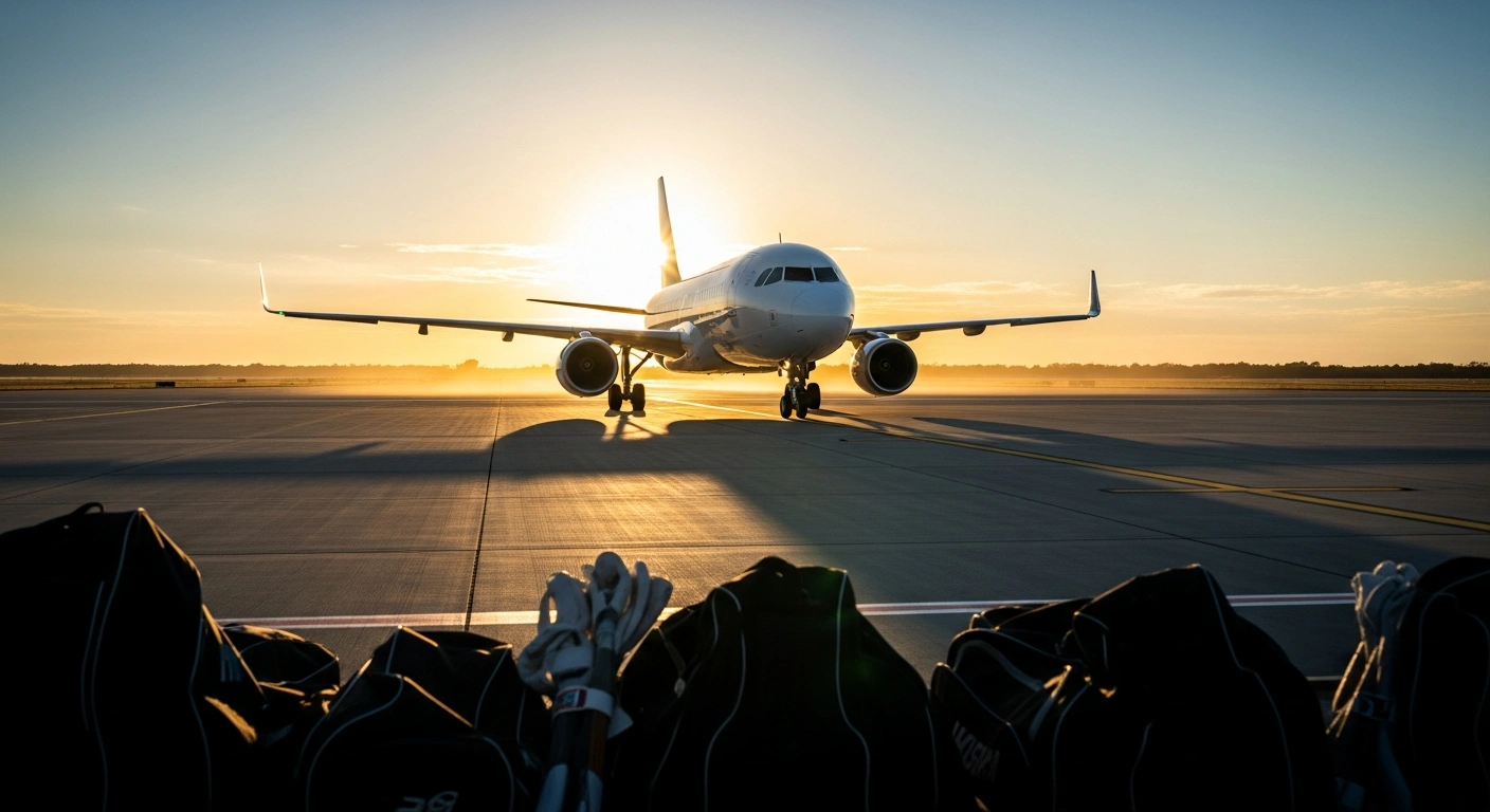 A chartered passenger jet takes off from an Indian airport carrying the South African and West Indies cricket teams home after being stranded.