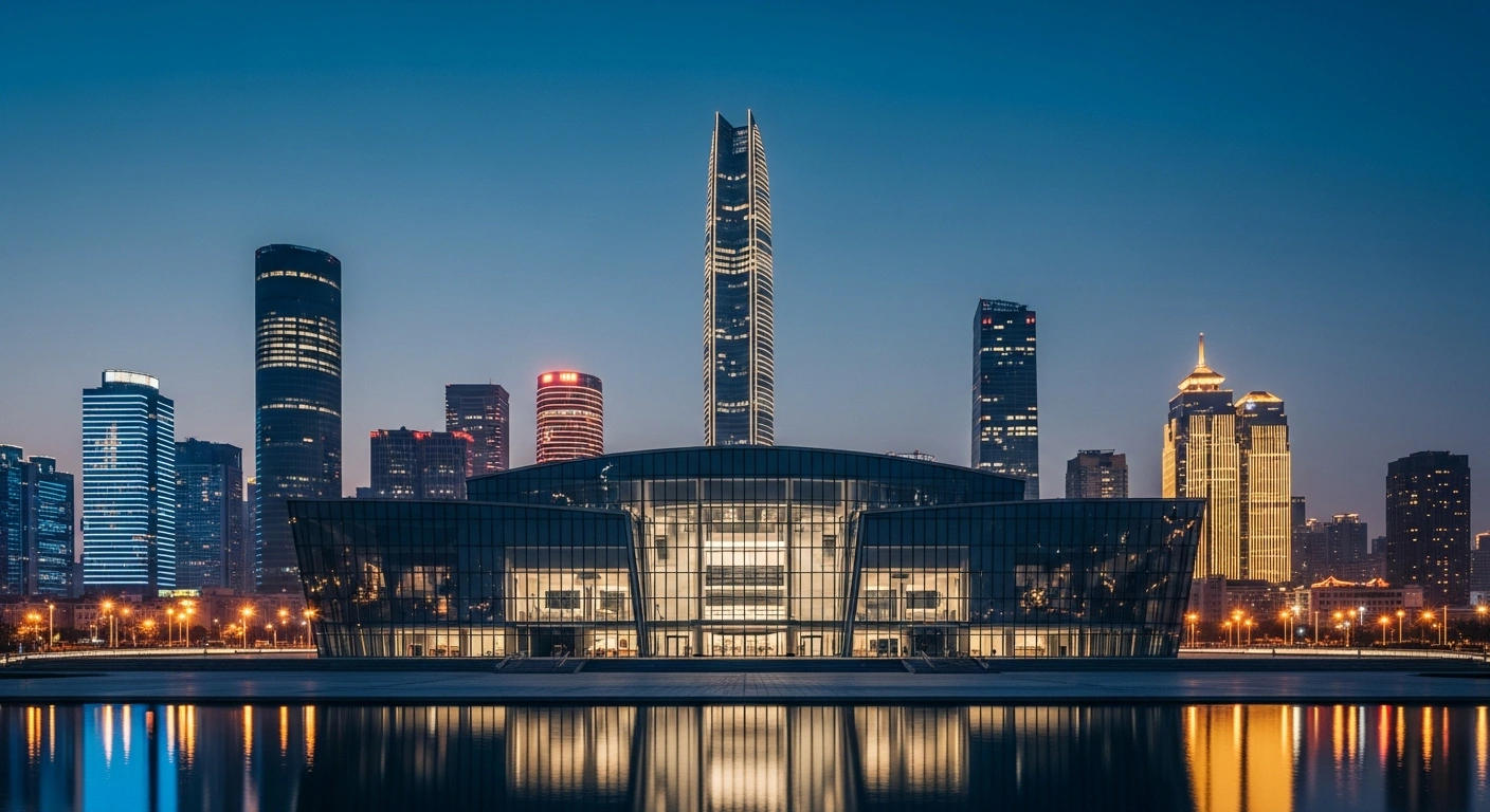 The modern skyline of Dalian, China, serves as the backdrop for the venue hosting the 2026 World Economic Forum Annual Meeting of the New Champions.