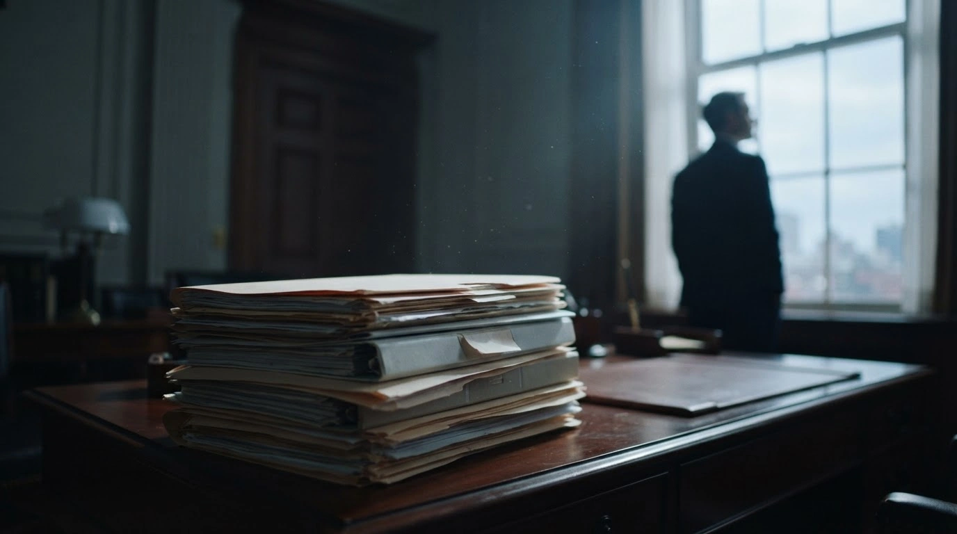 A stack of Danish citizenship application files sits on a desk as authorities implement stricter screening measures for naturalization.