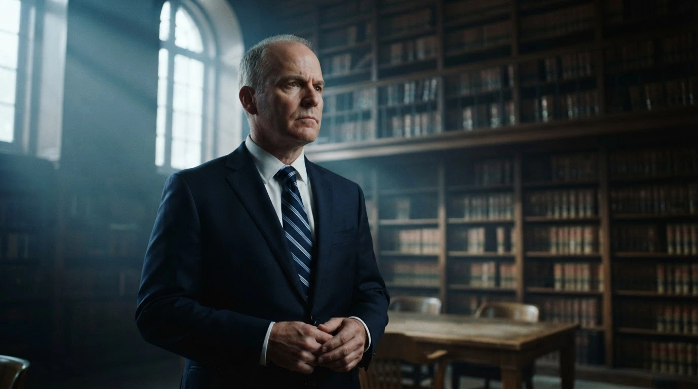 West Ham United co-owner David Sullivan stands in a formal law library as he pursues a major libel lawsuit against the BBC.