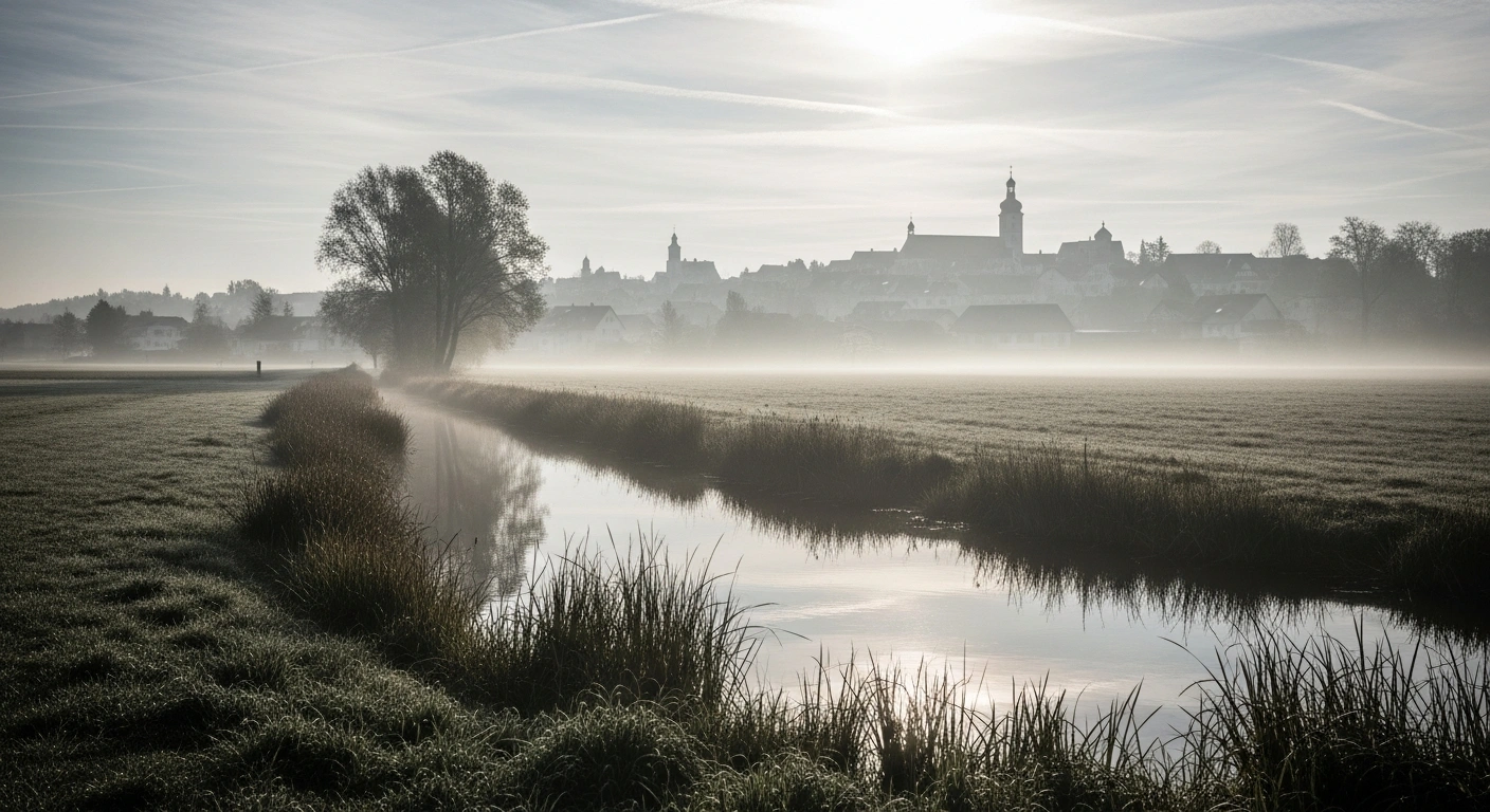 A peaceful landscape in Lower Bavaria, Germany, near the town of Deggendorf, where a minor earthquake occurred.