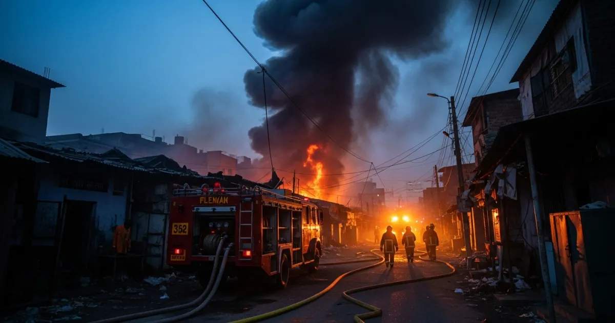 Major Fire Erupts at Delhi Labour Settlement; 20 Fire Tenders Deployed