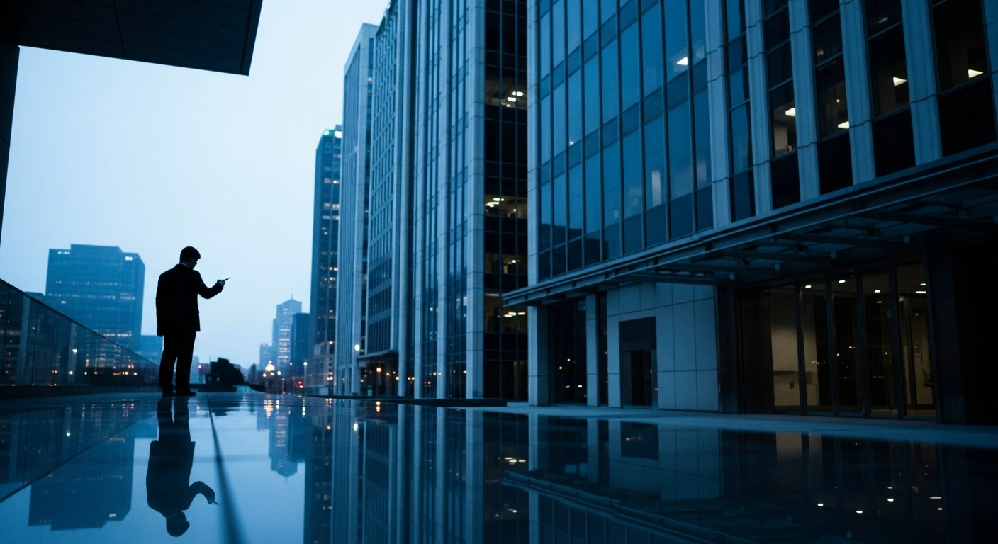 A cinematic view of a modern building representing the legal investigation into Deolane Bezerra regarding money laundering and illegal gambling allegations.