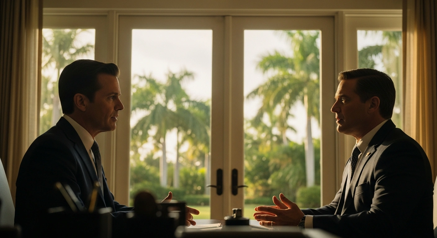 Kirill Dmitriev of the Russian Direct Investment Fund meets with representatives of U.S. President-elect Donald Trump in a Florida office to discuss diplomatic relations.