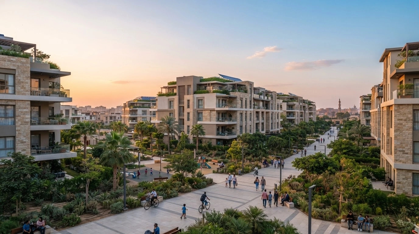 A modern residential housing development in Egypt represents the new national housing program aimed at providing affordable living spaces.