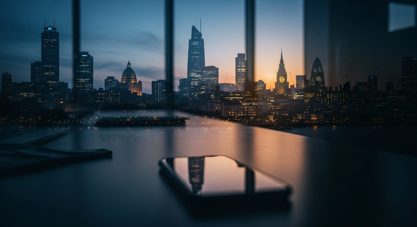 A smartphone rests on a desk during a diplomatic phone call between Egyptian and British officials to discuss economic ties and regional security.