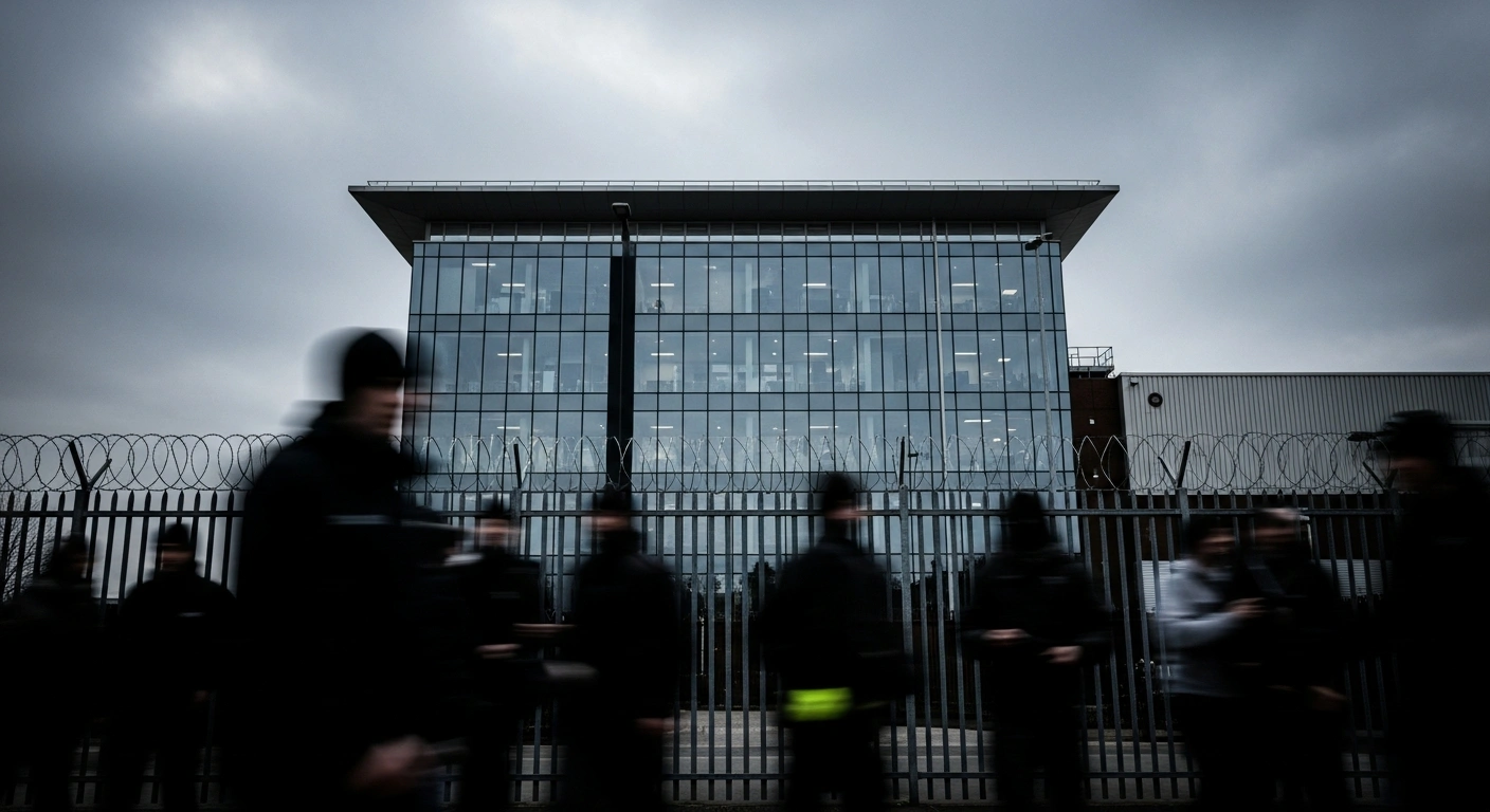 The exterior of an Elbit Systems facility in South Gloucestershire where activists were convicted following a protest and trial at Bristol Crown Court.