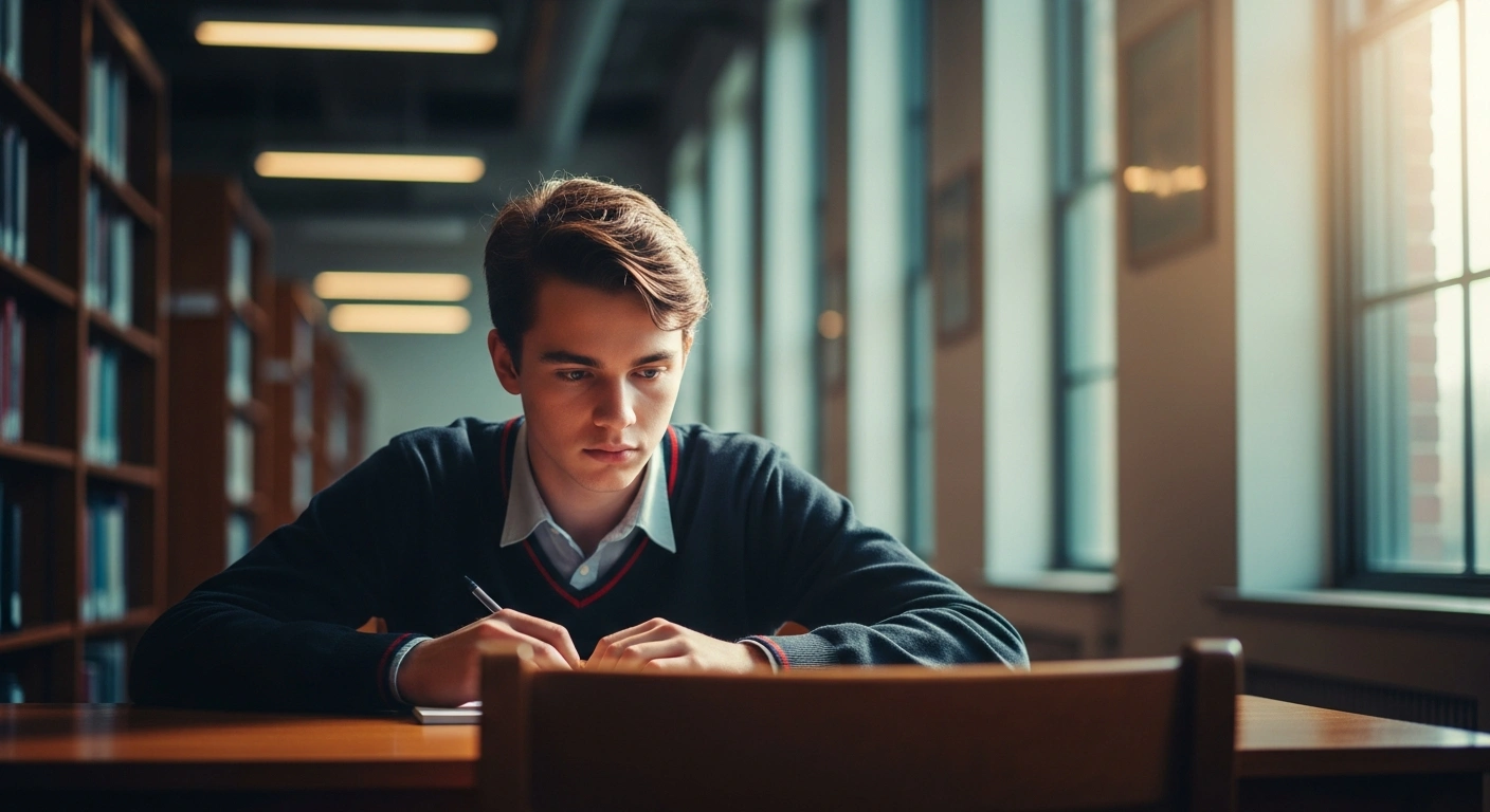 A student sits at a library desk studying for the 2026 ENEM university entrance exam after the Brazilian Ministry of Education extended the registration payment deadline.