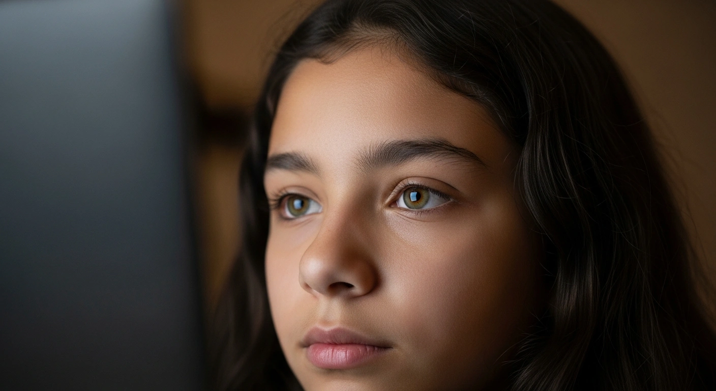 A young student intently views their individual National High School Exam (ENEM) results on a laptop screen, which were released by the Ministry of Education (MEC) and Inep, enabling applications to higher education programs such as Sisu, Prouni, and Fies.