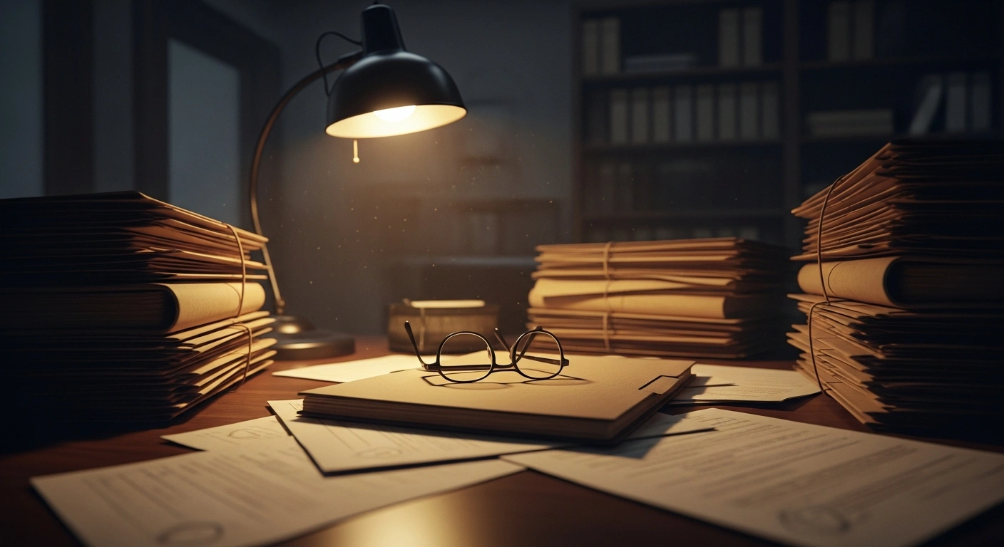 Vintage classified documents and files from the 1976 Entebbe hostage crisis are spread across a desk, representing the newly released Israel State Archives records.