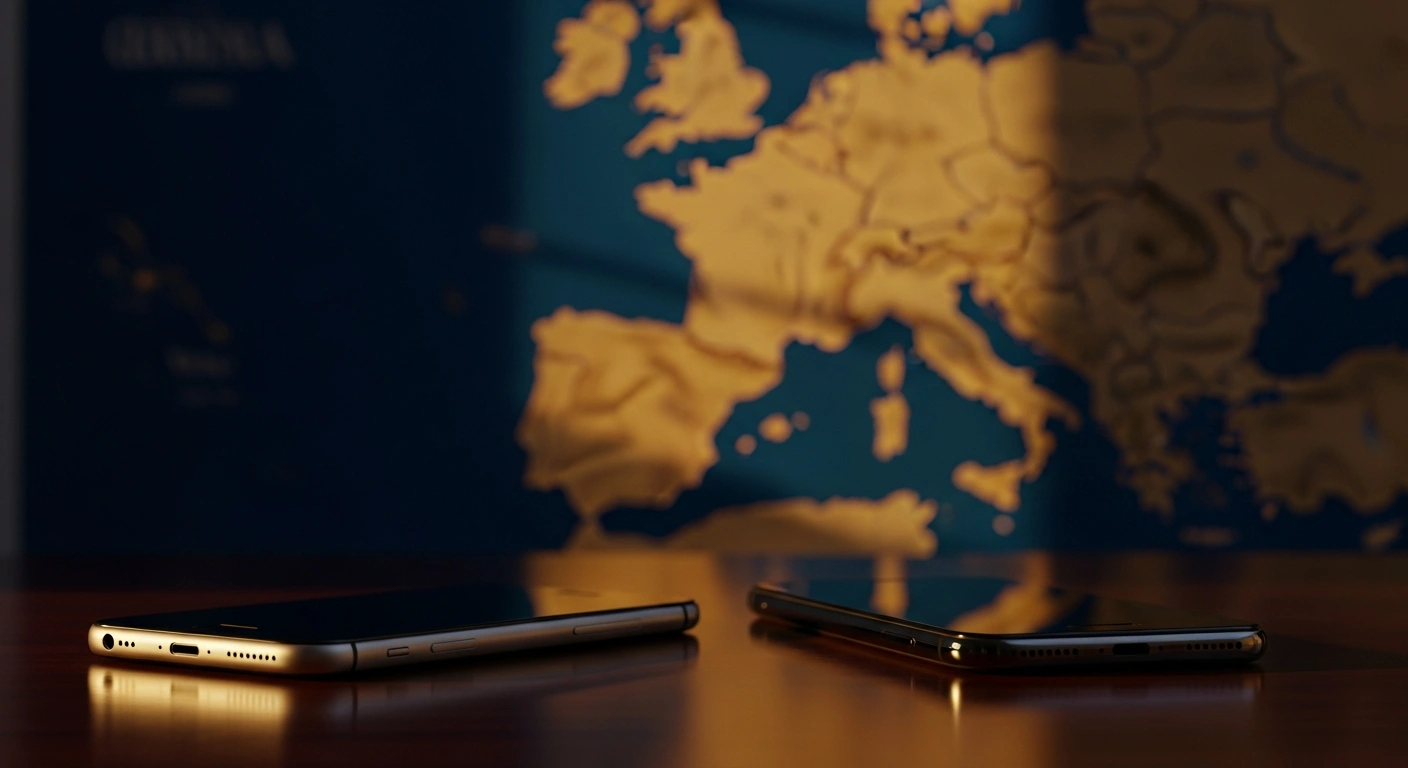 Two smartphones resting on a desk represent the diplomatic phone conversation between Turkish President Recep Tayyip Erdogan and Italian Prime Minister Giorgia Meloni regarding regional security.