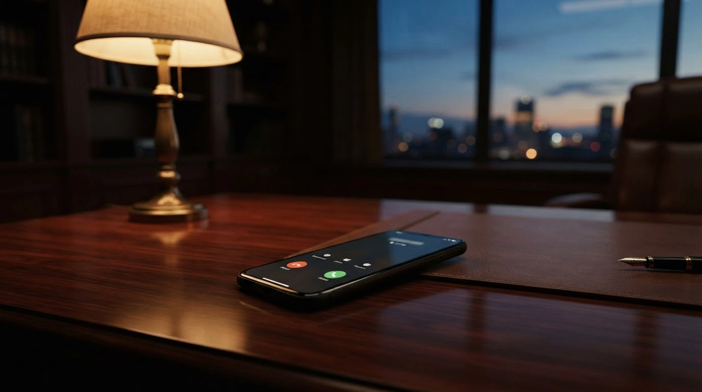 A smartphone rests on a desk during a high-level diplomatic discussion between Turkish President Recep Tayyip Erdogan and Donald Trump regarding Middle East stability.