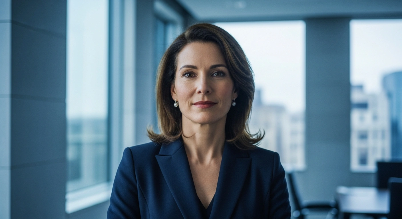 Dr. Erica Schwartz stands in a modern office after being confirmed as the new leader of the Centers for Disease Control and Prevention.