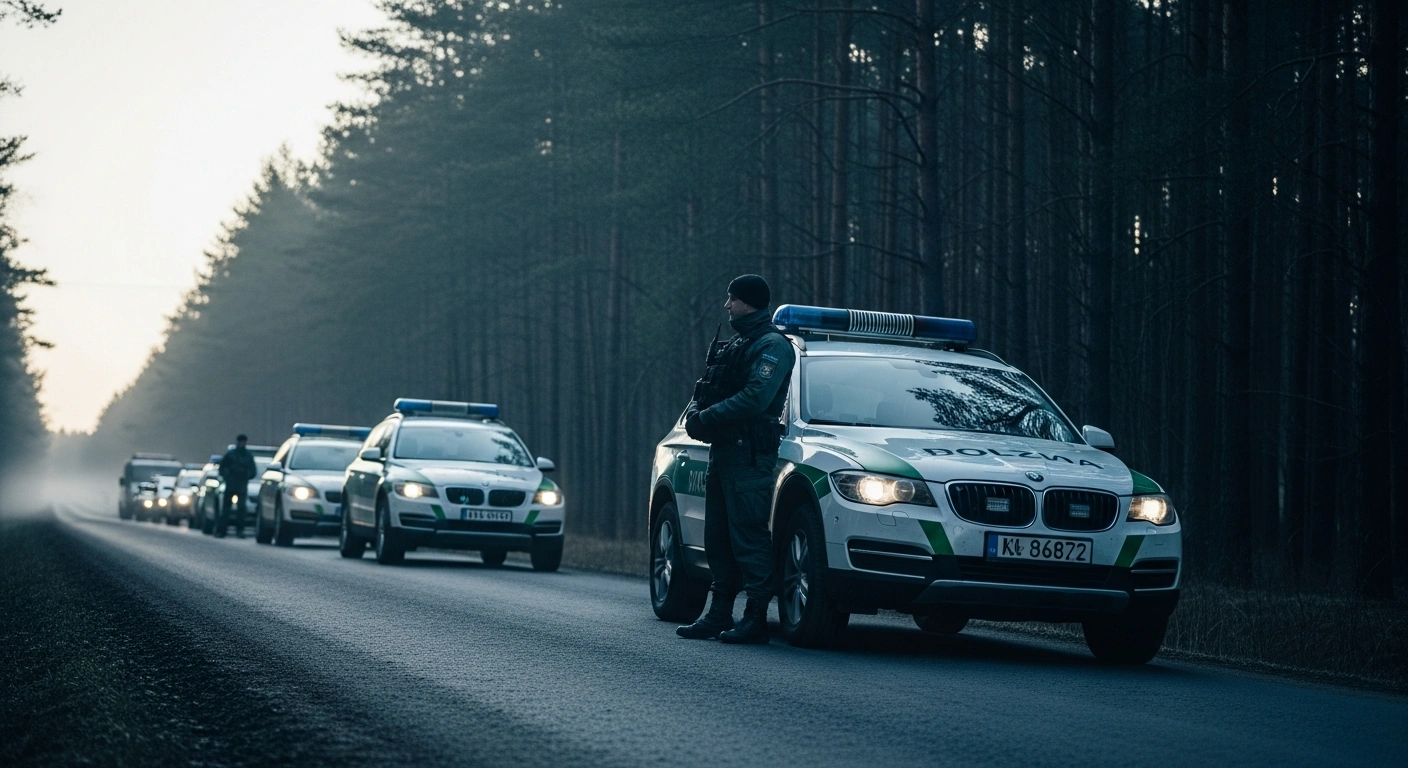 Estonian border guard units patrol the border area to monitor security and prevent illegal migration.