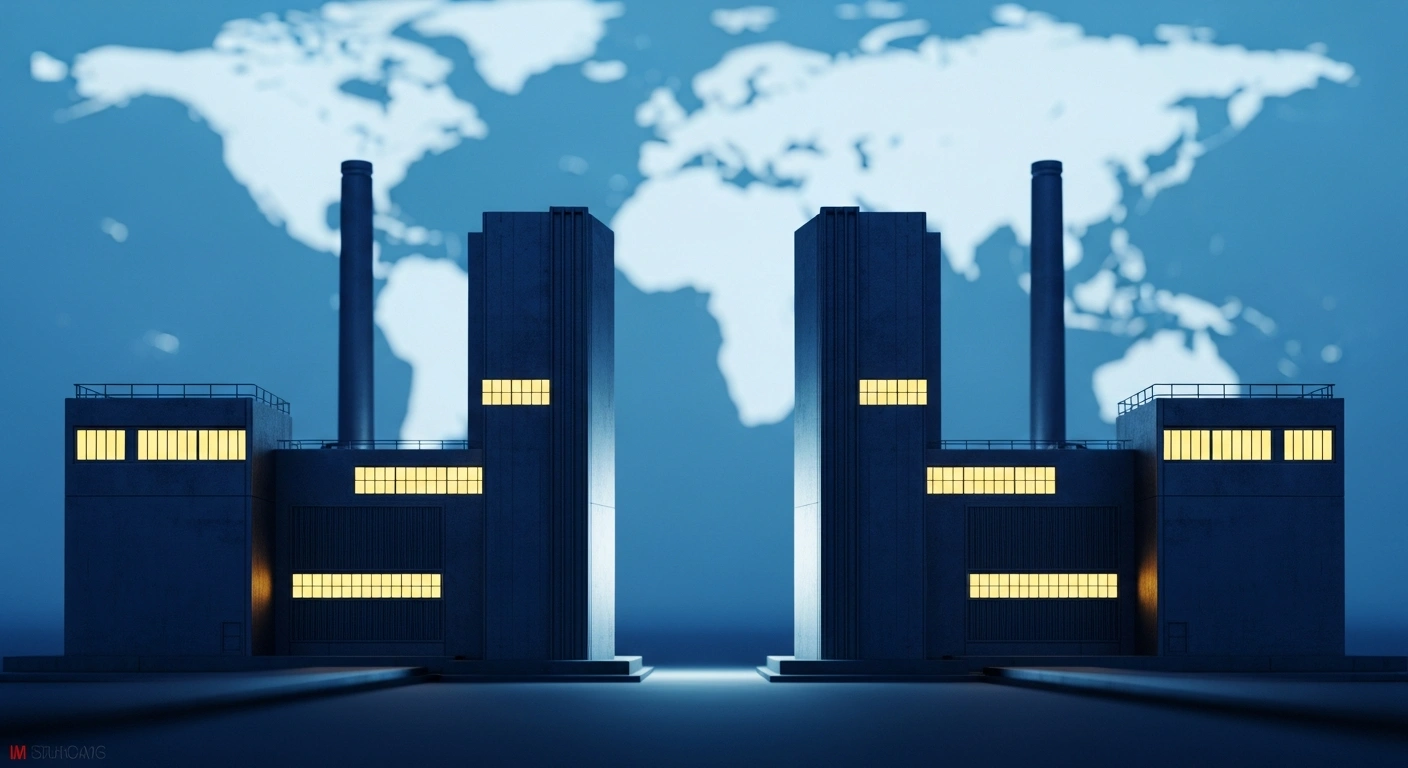 A symbolic representation of France and Germany working together to strengthen European Union trade defenses to protect industrial sectors from global competition.